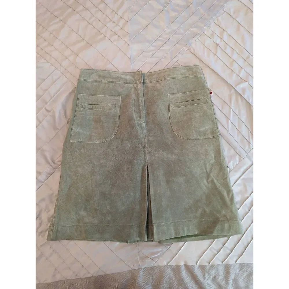 lilly Pulitzer vintage mint green suede skirt sz 6 euc